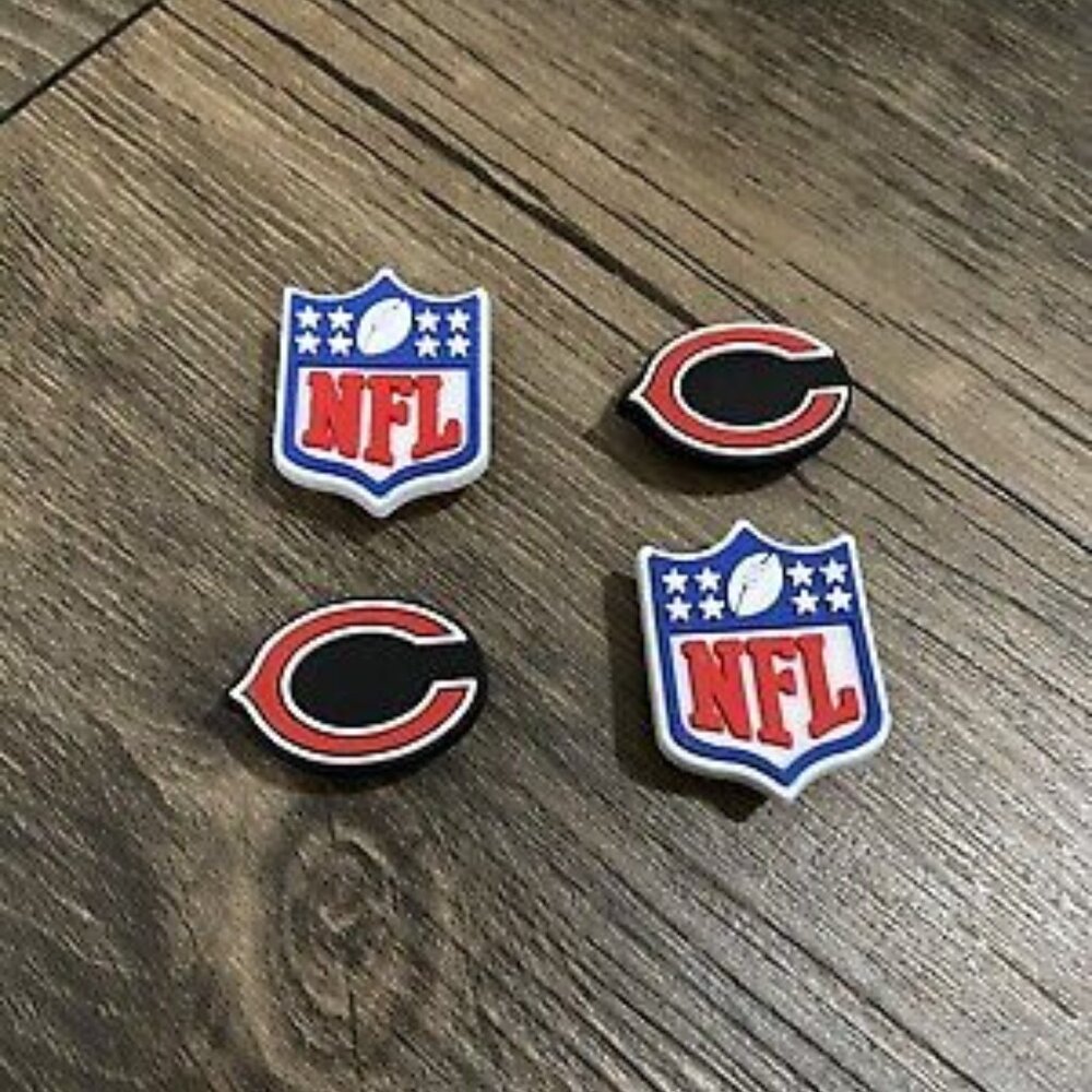 CHICAGO BEARS NFL SET OF 4 SHOE CHARMS FOR CROCS